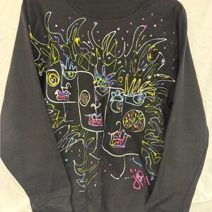 Pannill Original Abstract Art Black Sweater Made in USA Size Large